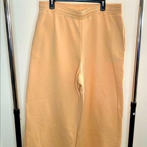 H&M Coral/peach extra wide leg sweat pants. Sz: XL